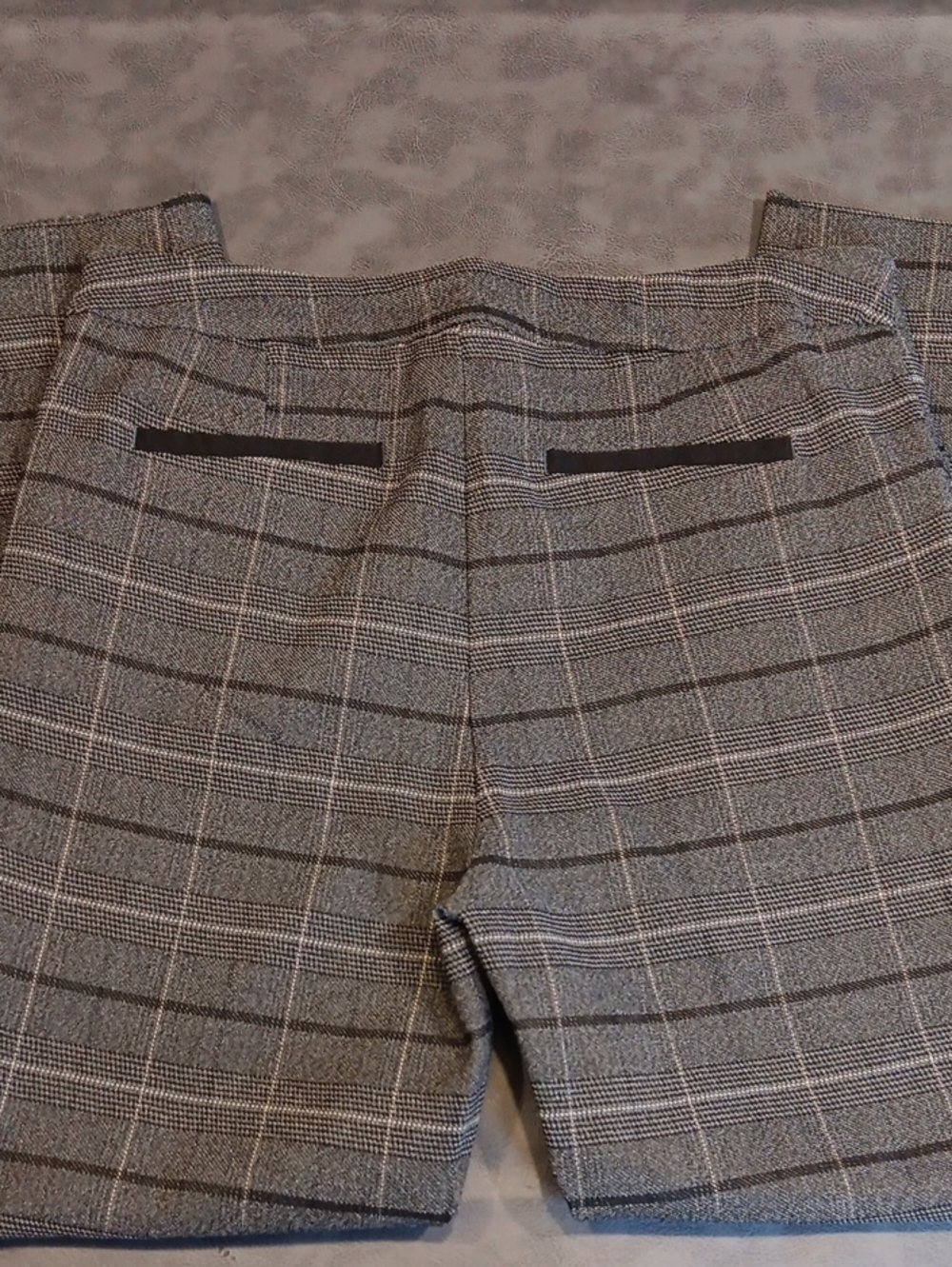 Tribal Pull On Glen Plaid Ankle Pants Gray Stretch Size 14 - Picture 6 of 10